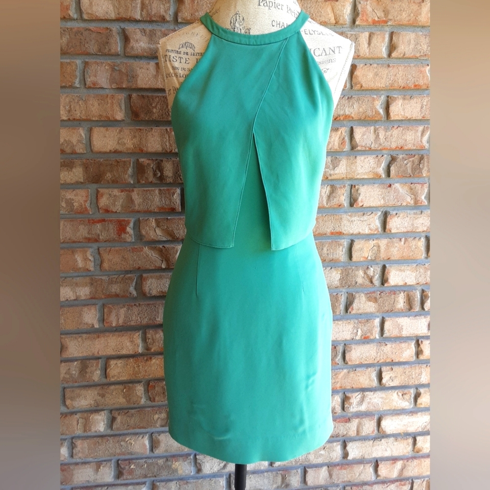 Tibi Bibelot Green Halter Style Dress Size 2.